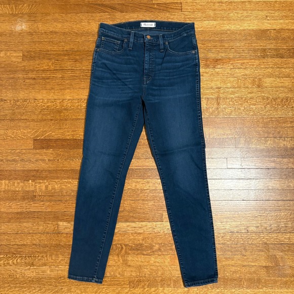 Madewell Womens 10" High Rise Skinny Jeans Dark Wash Size 29 Denim Pants - Picture 1 of 11